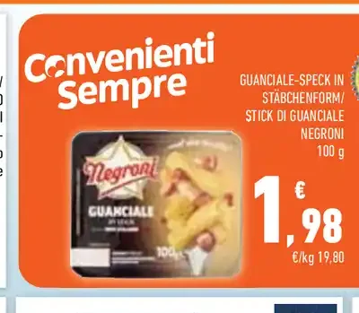 Guanciale stick Negroni