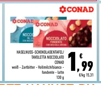 Tavoletta nocciolato Conad