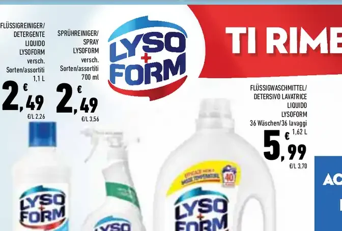 Detersivo lavatrice Lysoform