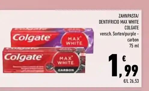 Dentifricio Colgate Max White