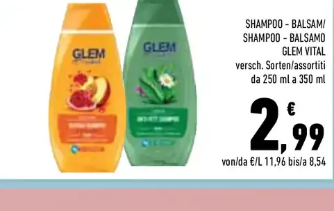 Shampoo e balsamo Glem Vital