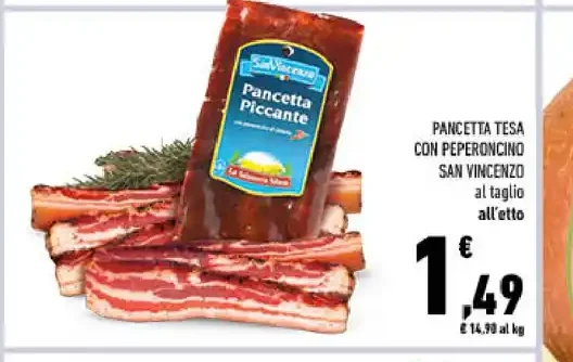Pancetta tesa con peperoncino San Vincenzo