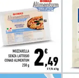 Mozzarella senza lattosio Conad Alimentum