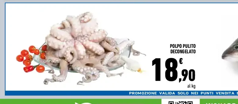 Polpo pulito decongelato