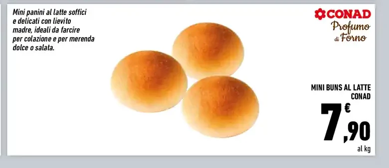 Mini buns al latte Conad