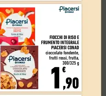 Fiocchi di riso e frumento integrale Piacersi Conad