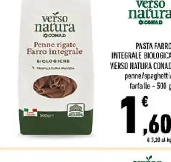Pasta farro integrale biologica Verso Natura