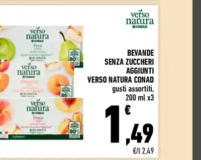 Bevande senza zuccheri aggiunti Verso Natura Conad