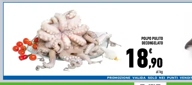 Polpo pulito decongelato