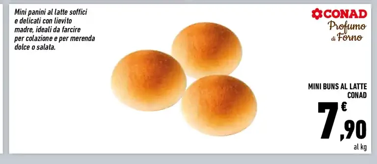 Mini buns al latte Conad