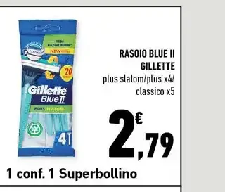 Rasoi Blue II Gillette plus slalom x4/plus classico x5