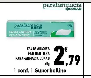 Pasta adesiva per dentiera Parafarmacia Conad 40 g