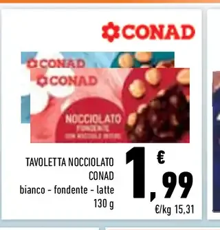Tavoletta nocciolato Conad
