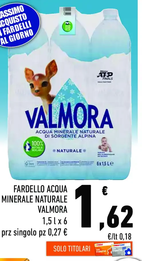 Fardello acqua minerale naturale Valmora