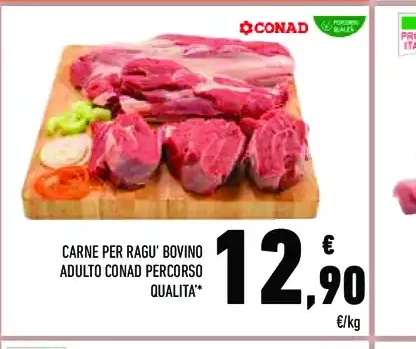 Carne per ragù bovino adulto Conad