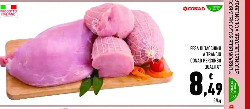 Fesa di tacchino a trancio Conad
