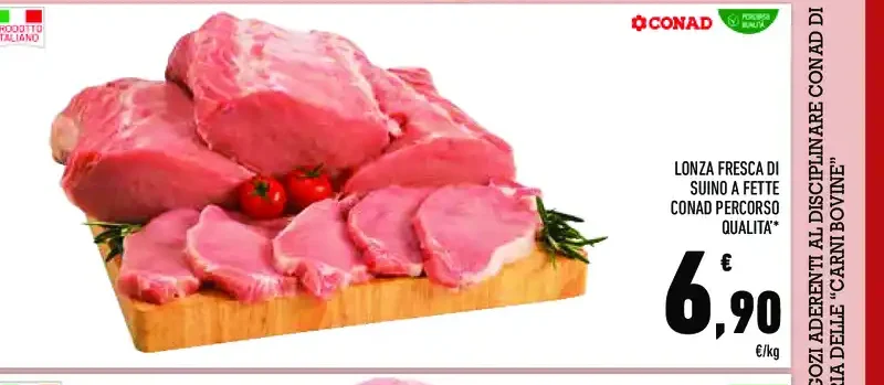 Lonza fresca suino a fette Conad