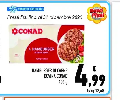 Hamburger di carne bovina Conad