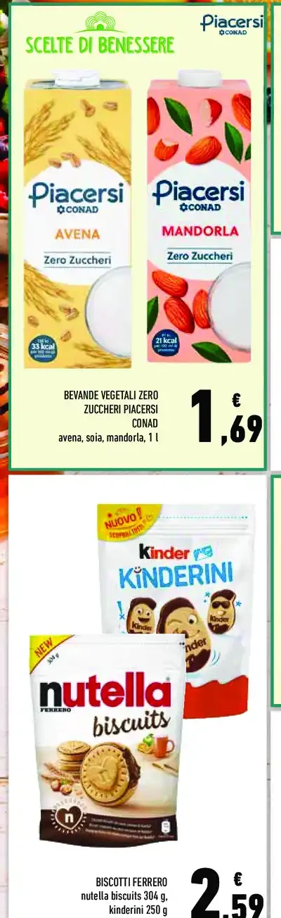 Bevanda vegetale zero zuccheri Piacersi Conad