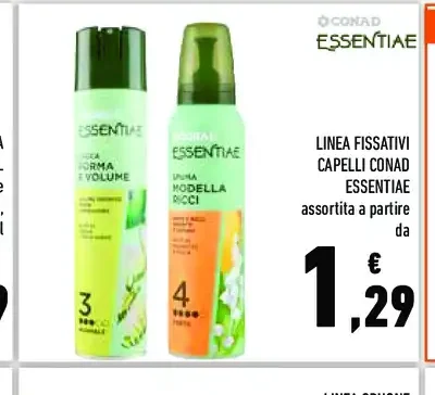 Linea fissativi capelli Conad Essentiae