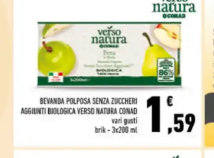 Bevanda polposa senza zuccheri aggiunti biologica