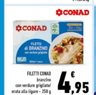 Filetti Conad branzino con verdure grigliate