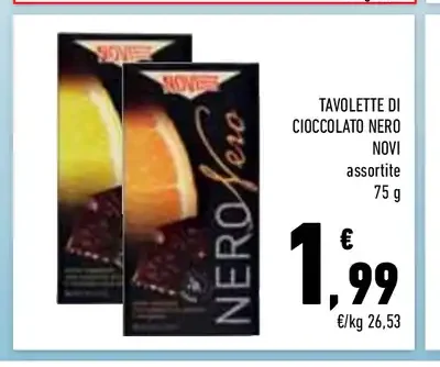 Tavolette di cioccolato nero Novi