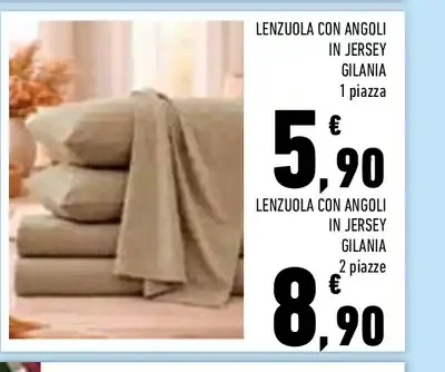 Lenzuola con angoli in jersey Gialia