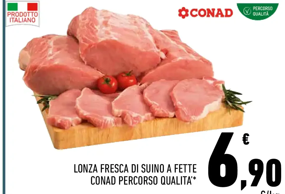 Lonza fresca di suino a fette Conad Percorso Qualità