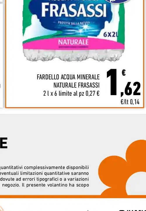 Fardello acqua minerale naturale Frasassi