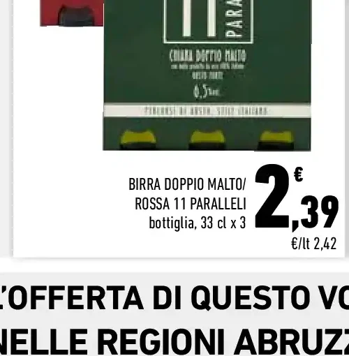 Birra Doppio Malto Rossa 11 Paralleli