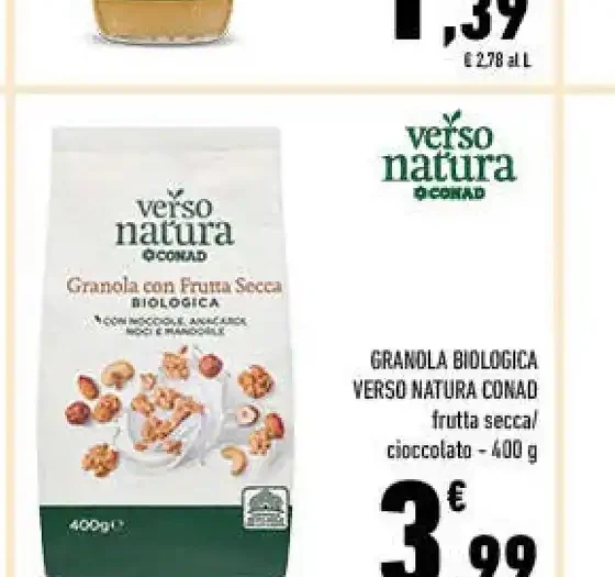 Granola biologica Verso Natura Conad