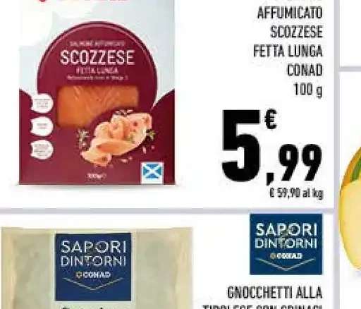 Salmone affumicato scozzese fetta lunga Conad