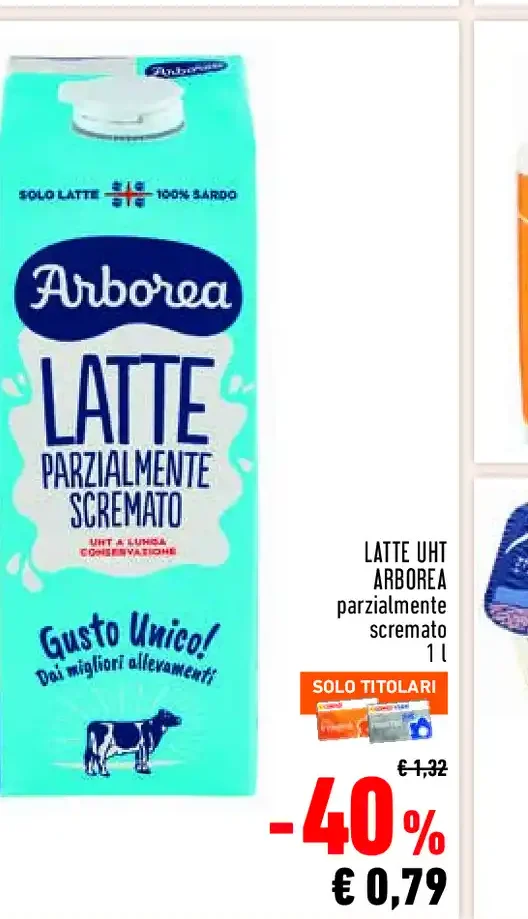 Latte UHT Arborea parzialmente scremato