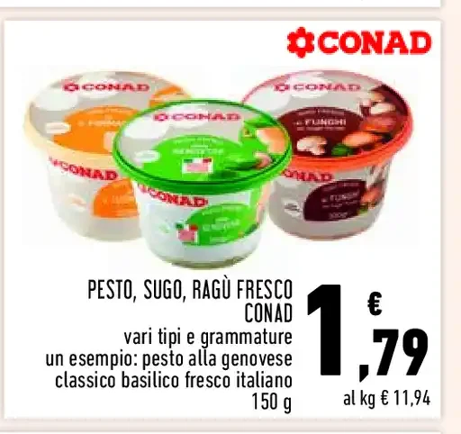 Pesto, sugo, ragù fresco Conad