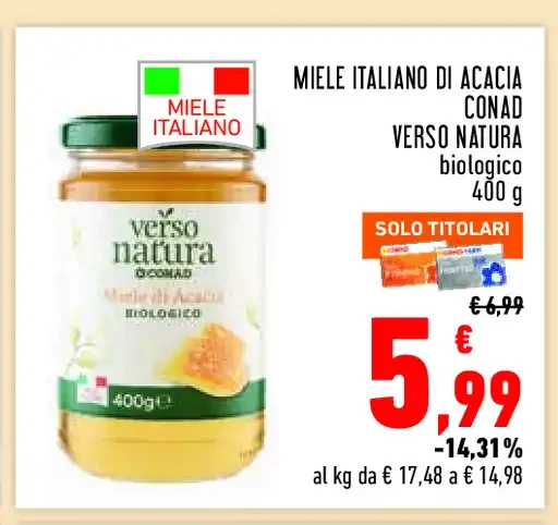 Miele italiano di acacia biologico