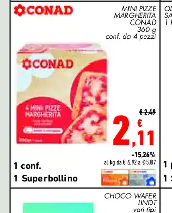 Mini pizze margherita Conad