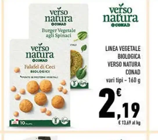 Linea vegetale biologica Verso Natura Conad