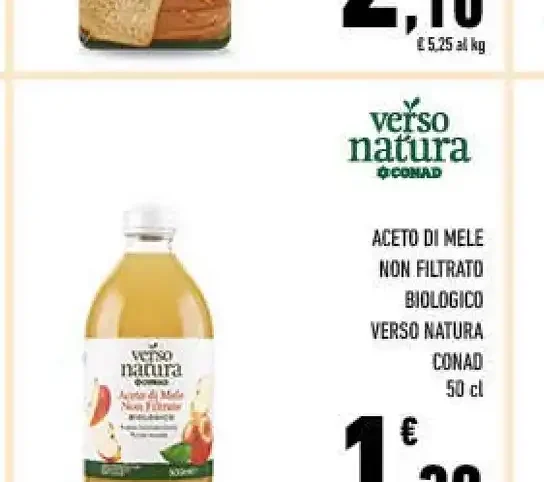 Aceto di mele non filtrato biologico Verso Natura Conad