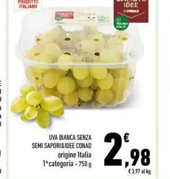 Uva bianca senza semi Sapori & Dintorni Conad