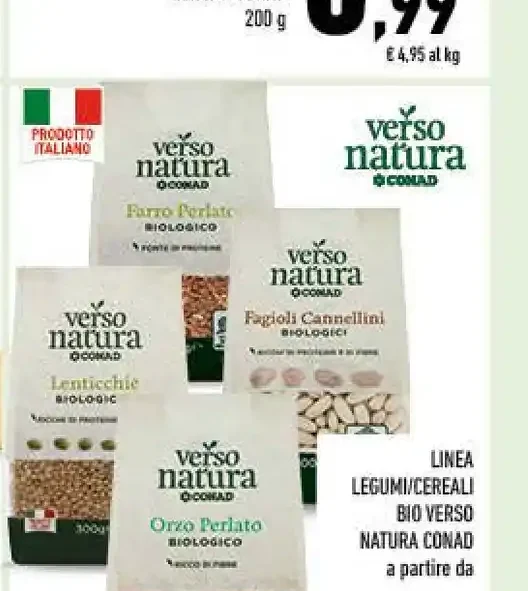 Legumi e cereali bio Verso Natura Conad