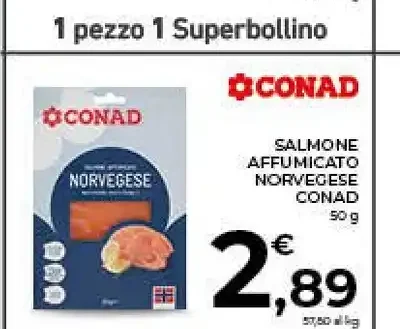 Salmone affumicato norvegese Conad