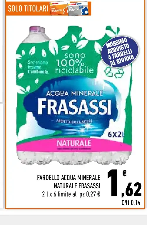 Fardello acqua minerale naturale Frasassi