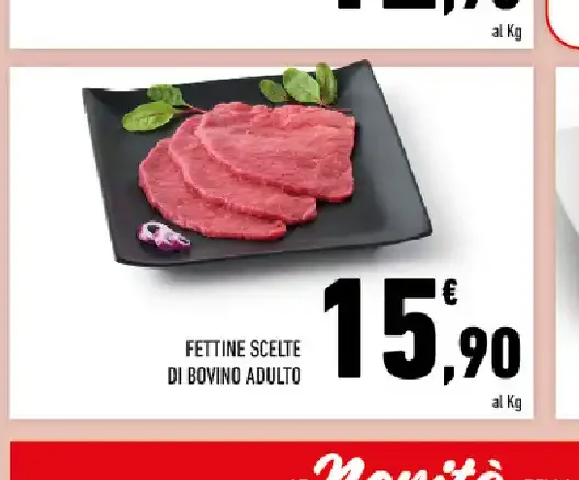Fettine scelte di bovino adulto