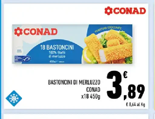 Bastoncini di merluzzo Conad