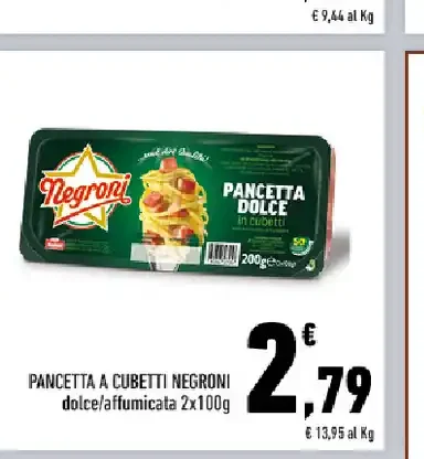 Pancetta a cubetti Negroni