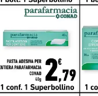 Pasta adesiva per dentiera Parafarmacia Conad