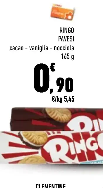 Biscotti Ringo Pavesi cacao vaniglia nocciola