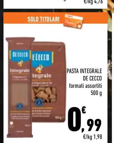 Pasta integrale di ceci assortita