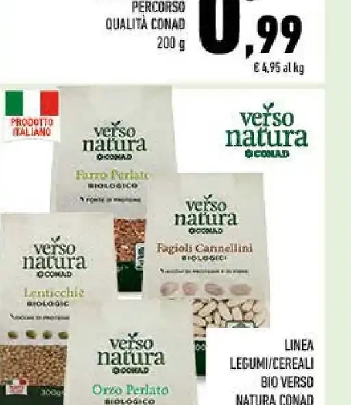 Linea legumi cereali bio Verso Natura Conad